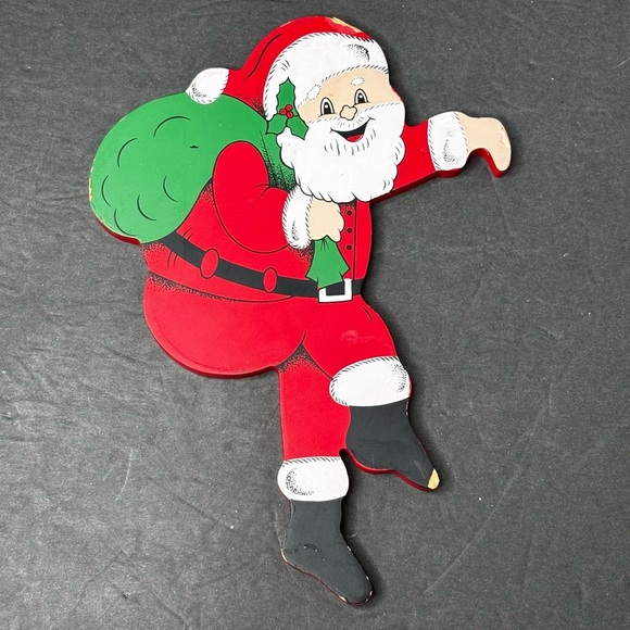 Other - Vtg Santa Christmas Hangable Ornament Ladder Climber 9”